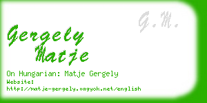 gergely matje business card